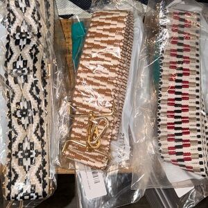 Patterned Woven Bag Straps for Crossbody Bags (set of 3)